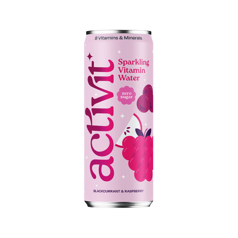 Acti-Vit Sparkling Vitamin Water Blackcurrant Apple & Raspberry Aluminium Can 12x330ml