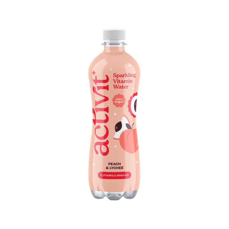 Acti-Vit Actiph Sparkling Vitamin Water Peach & Lychee Plastic Bottle 12x500ml