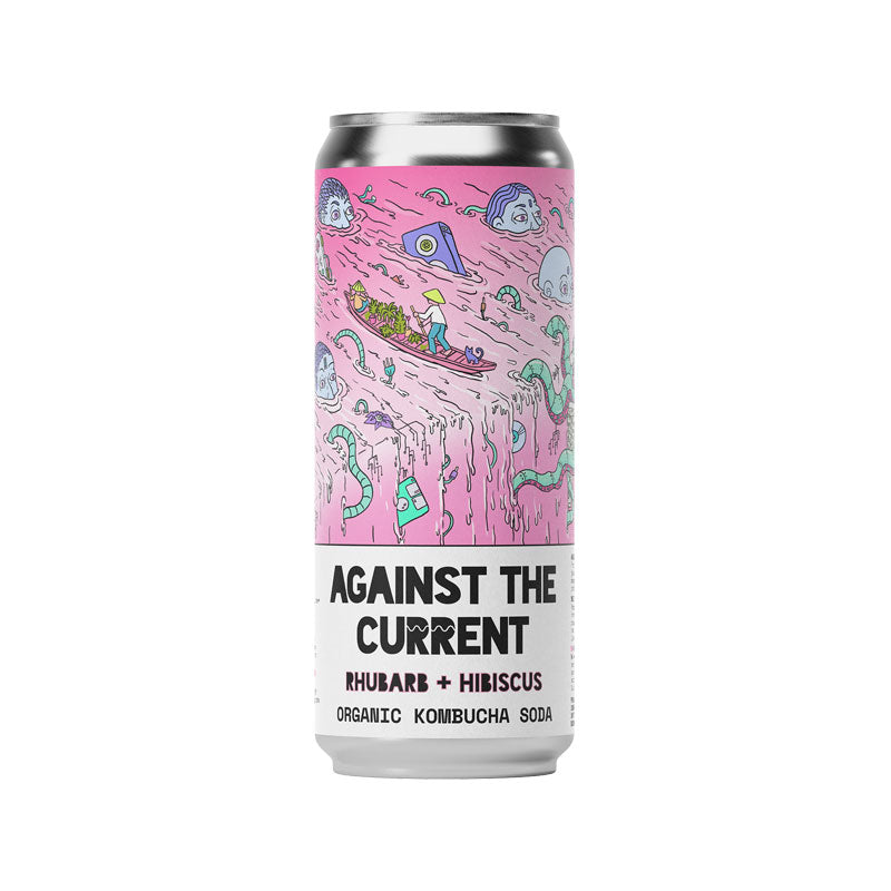 Counter Culture - Rhubarb + Hibiscus Organic Kombucha Soda - 12x330ml - Can