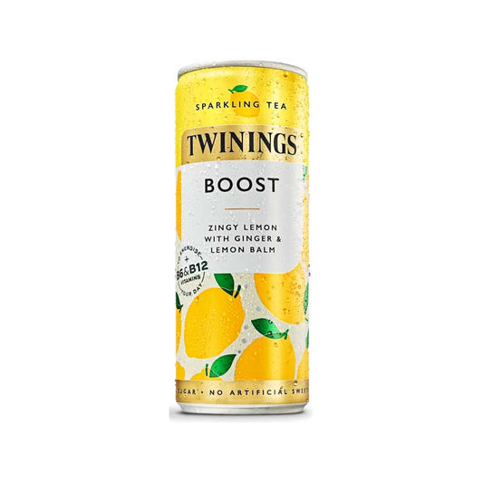 Twinings Boost Lemon Sparkling Tea - Can - 12x250ml