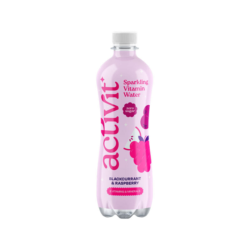 Acti-Vit Actiph Sparkling Vitamin Water Blackcurrant & Raspberry Plastic Bottle 12x500ml
